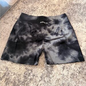 Aurola Black Tie-Dye Women's Bike Shorts